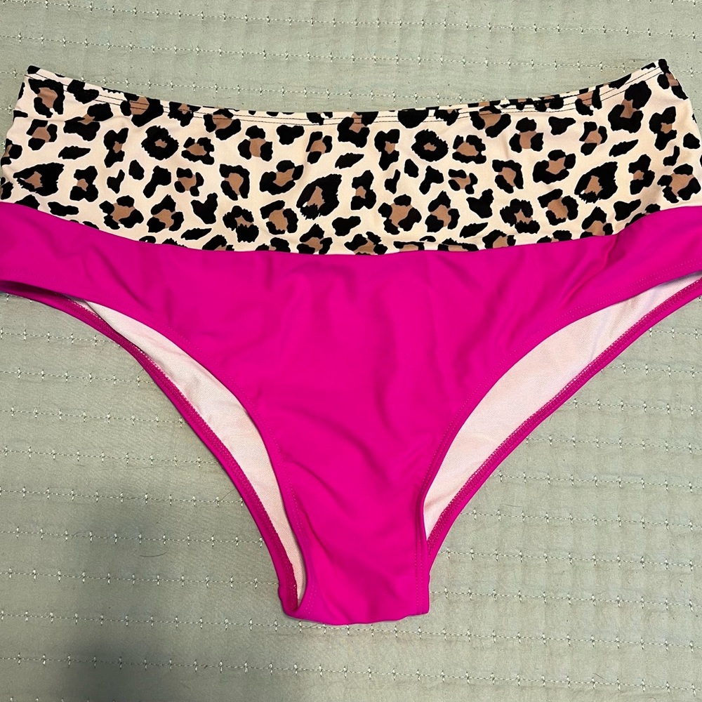 Chic Soul Pink and Leopard Bikini Bottom